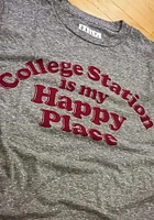 Rally Texas Grey Happy Place Short Sleeve Fashion T Shirt