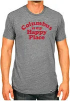 Rally Ohio Grey Columbus Is My Happy Place Short Sleeve T Shirt