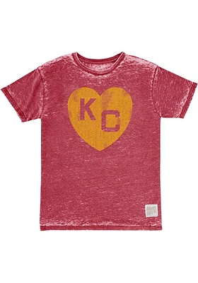 Original Retro Brand Kansas City Monarchs Red Vintage Heart Short Sleeve Fashion T Shi..