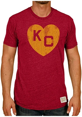 Original Retro Brand Kansas City Monarchs Heart Short Sleeve Fashion T Shirt
