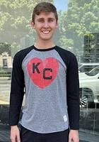 Original Retro Brand Kansas City Monarchs Black Monarch Heart Long Sleeve Fashion T Shirt