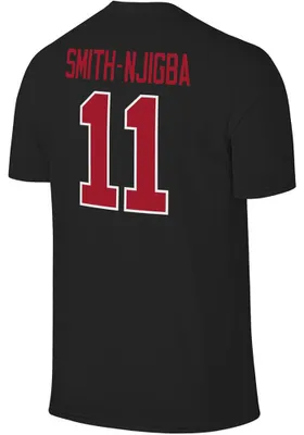 Jaxon Smith-Njigba Ohio State Buckeyes Black Player Short Sleeve T Shirt