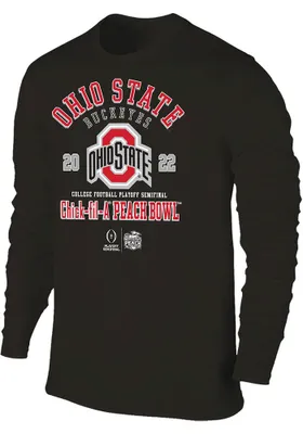 Mens Black Ohio State Buckeyes 2022 College Football Playoff Bound Long Sleeve Fashion T Shirt