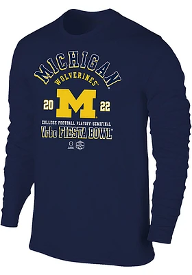 Michigan Wolverines Blue 2022 College Football Playoff Bound Long Sleeve Fashion T Shirt