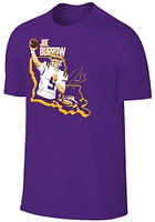 Joe Burrow  LSU Tigers Purple The Victory Caricature Short Sleeve T Shirt