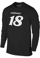 Travis Kelce  Cincinnati Bearcats Black The Victory Number 18 Long Sleeve T Shirt