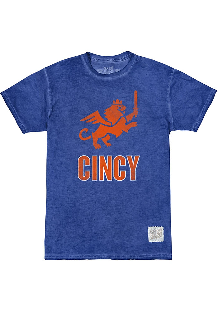 FC Cincinnati Blue Oil Wash Crest Short Sleeve Fashion T Shirt