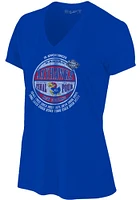 Kansas Jayhawks Womens Blue 2022 Final Four Ball Appearances Short Sleeve T-Shirt