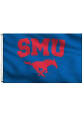 SMU Mustangs 3x5 Blue Grommet Silk Screen Grommet Flag - Blue