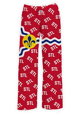 St Louis Mens Red City Flag Sleep Pants