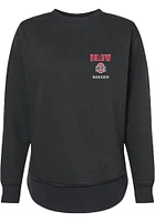 Ashton Bilow  Rally Ohio State Buckeyes Womens Black NIL Embroidered Crew Sweatshirt