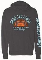 Michigan Mens Navy Blue Sun Burst Long Sleeve Hoodie