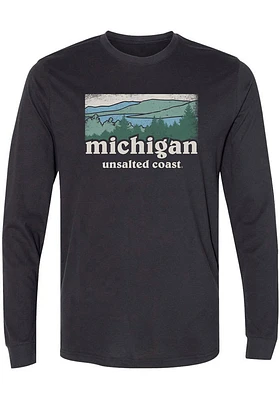 Michigan Black Landscape Long Sleeve Fashion T Shirt