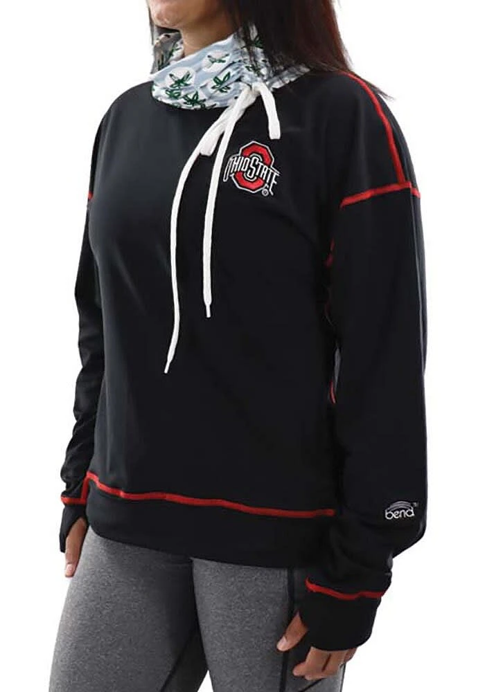 Womens Ohio State Buckeyes Luxe Mock Crew Sweatshirt