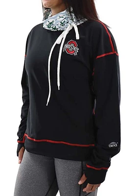 Ohio State Buckeyes Womens Black Luxe Mock Crew Sweatshirt