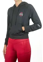Ohio State Buckeyes Womens Black Block O Cropped Hooded Sweatshirt