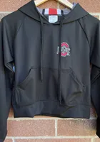 Ohio State Buckeyes Womens Black Block O Cropped Hooded Sweatshirt