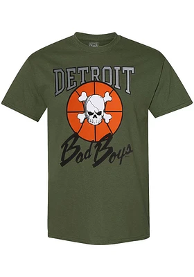 Detroit Pistons Olive Bad Boys The Original Basic Short Sleeve T Shirt