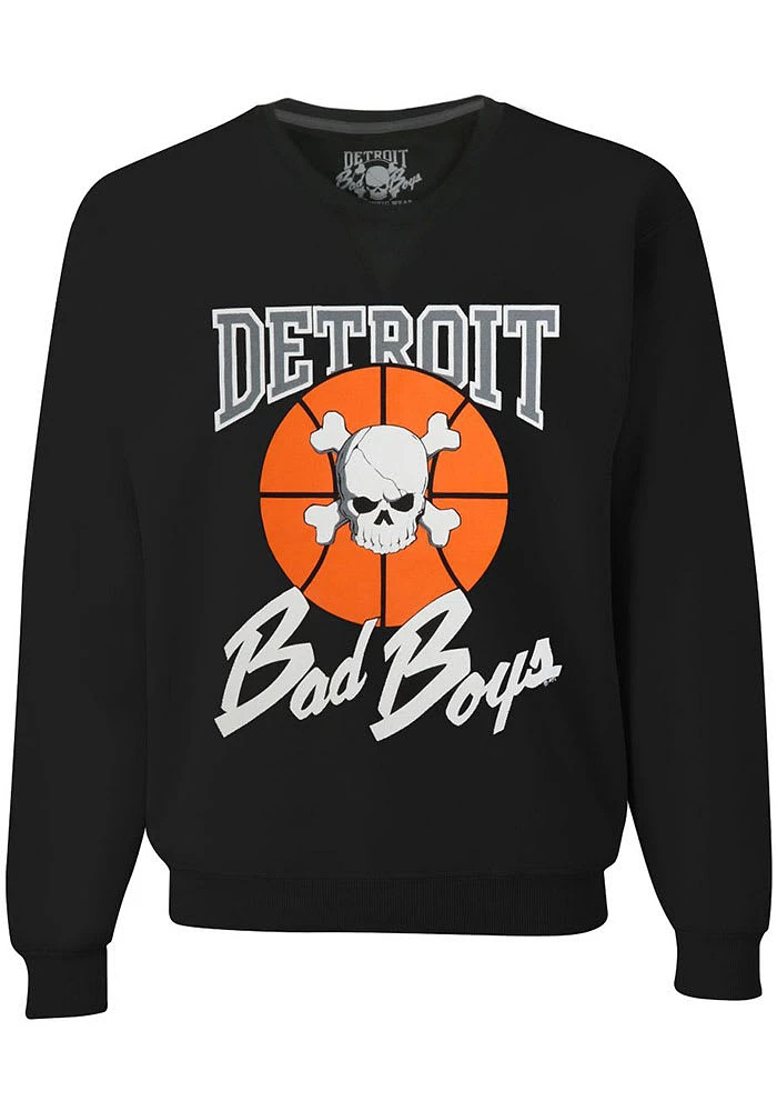 Detroit Pistons Mens Black Bad Boys Long Sleeve Crew Sweatshirt