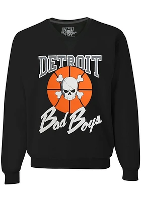 Detroit Pistons Mens Black Bad Boys Long Sleeve Crew Sweatshirt