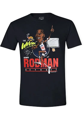 Dennis Rodman Detroit Pistons Black DBB The Worm Short Sleeve Fashion Player T Shirt