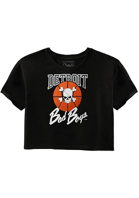 Detroit Pistons Womens Black Bad Boys Short Sleeve T-Shirt