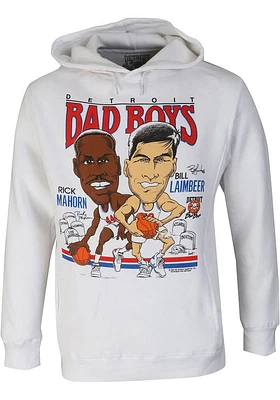Rick Mahorn  Detroit Pistons Mens White DBB Mahorn/Laimbeer Long Sleeve Hoodie