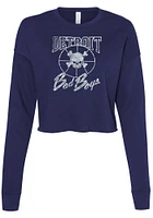 Detroit Pistons Womens Navy Blue Bad Boys LS Tee
