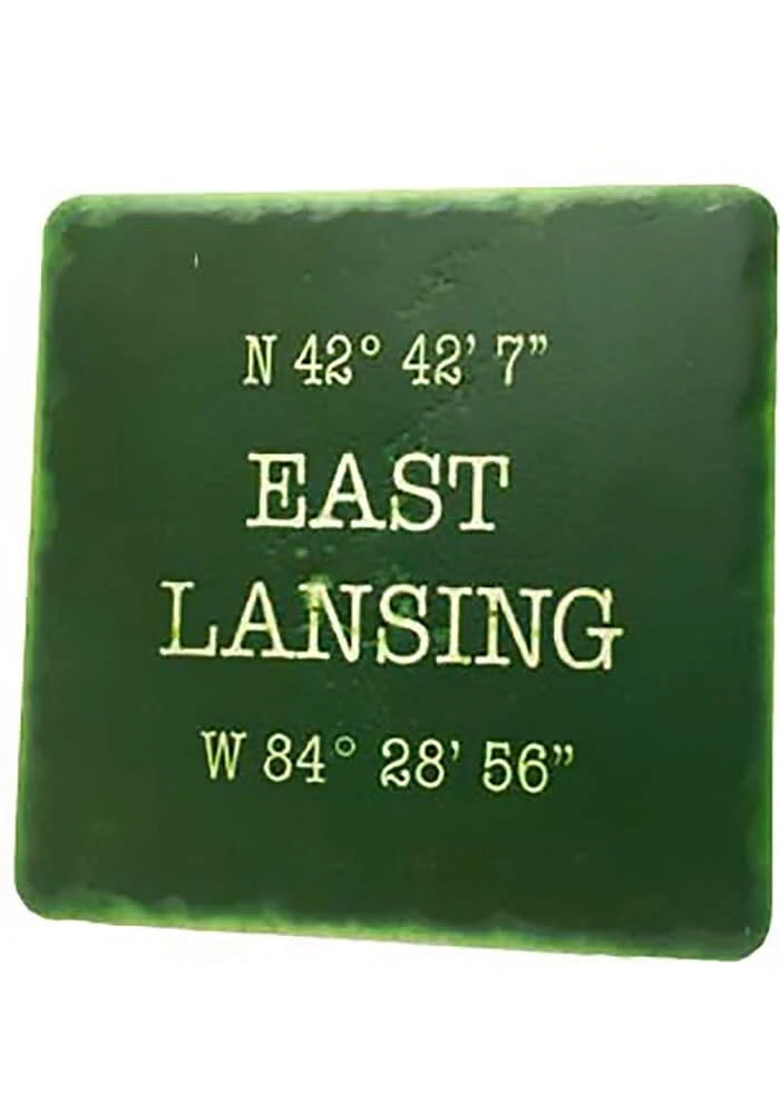 East Lansing Coordinates 4x4 Coaster - Green