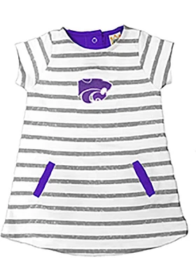 K-State Wildcats Toddler Girls Ivory French Terry Short Sleeve Dress