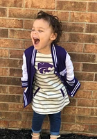 K-State Wildcats Toddler Girls Ivory French Terry Short Sleeve Dress