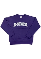 K-State Wildcats Youth Purple Arched Wordmark Long Sleeve Crew Sweatshirt
