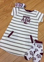 Texas A&M Aggies Toddler Girls Red French Terry Short Sleeve Dress