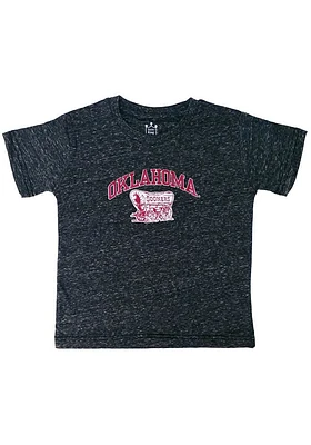 Oklahoma Sooners Youth Black Knobby Arch Mascot Short Sleeve Fashion T-Shirt