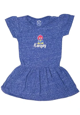 Kansas Jayhawks Toddler Girls Blue Primary Logo Short Sleeve Dress