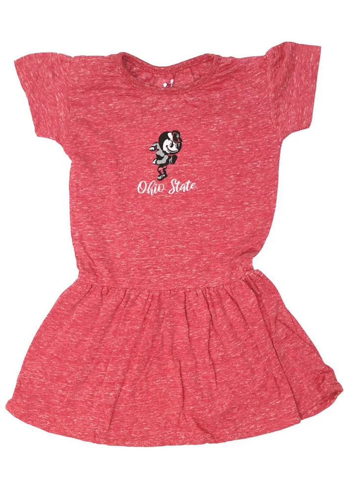 Ohio State Buckeyes Toddler Girls Red Primary Logo Short Sleeve Dress