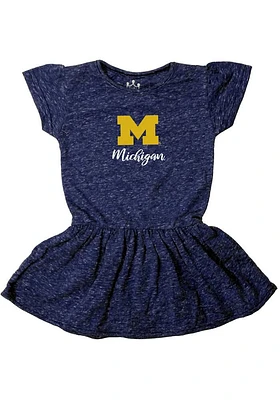 Michigan Wolverines Toddler Girls Blue Primary Logo Short Sleeve Dress