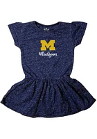 Michigan Wolverines Toddler Girls Blue Primary Logo Short Sleeve Dress