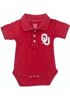 Oklahoma Sooners Baby Cardinal Primary Short Sleeve One Piece Polo
