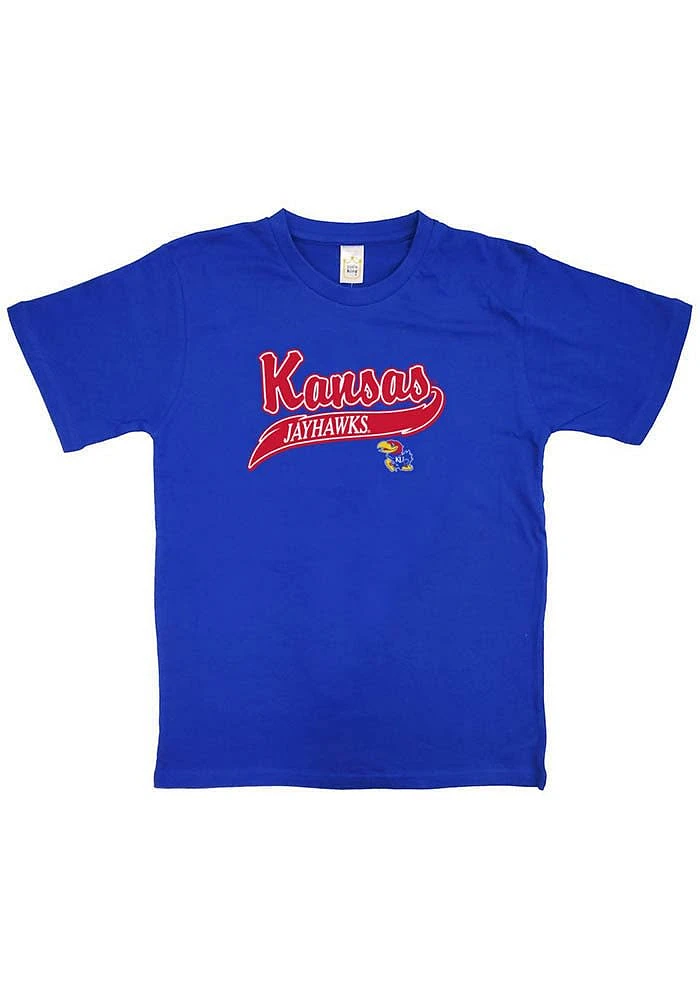 Kansas Jayhawks Youth Blue Mascot Short Sleeve T-Shirt