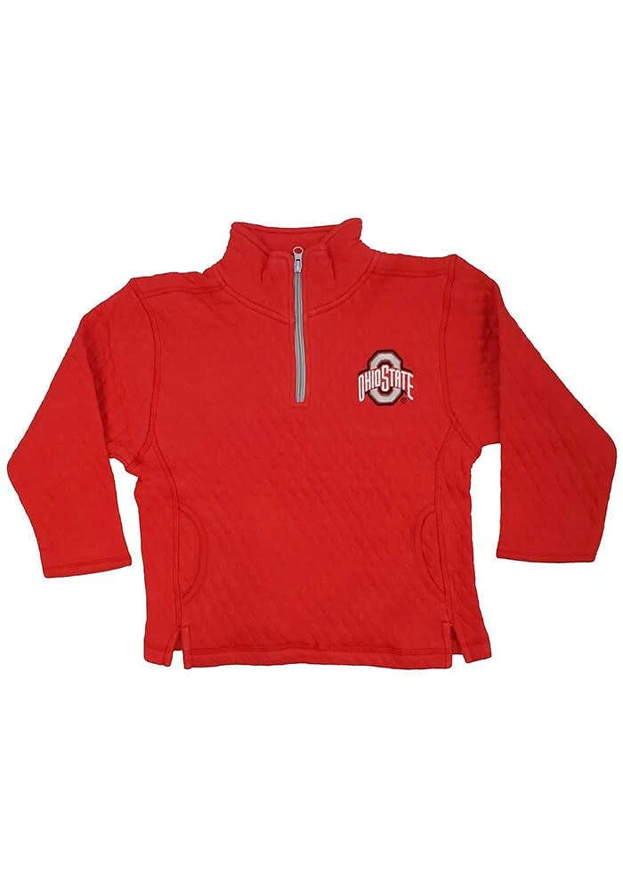 Ohio State Buckeyes Toddler Red Quilted Long Sleeve Qtr Zip