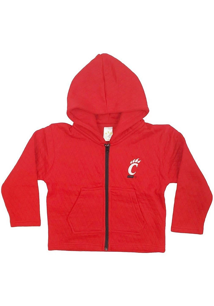 Cincinnati Bearcats Toddler Quilted Long Sleeve Full Zip Sweatshirt - Red