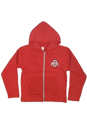 Ohio State Buckeyes Youth Red Quilted Long Sleeve Full Zip Jacket