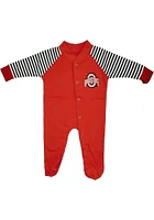 Ohio State Buckeyes Baby Red Logo Graphic Loungewear One Piece Pajamas