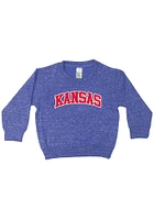 Kansas Jayhawks Toddler Blue Knobby Long Sleeve Crew Sweatshirt