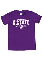 K-State Wildcats Youth Purple Outline Arch Short Sleeve T-Shirt