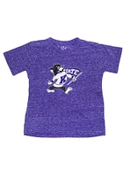 Willie The Wildcat  Little King K-State Wildcats Youth Purple Knobby Short Sleeve Fashion T-Shirt
