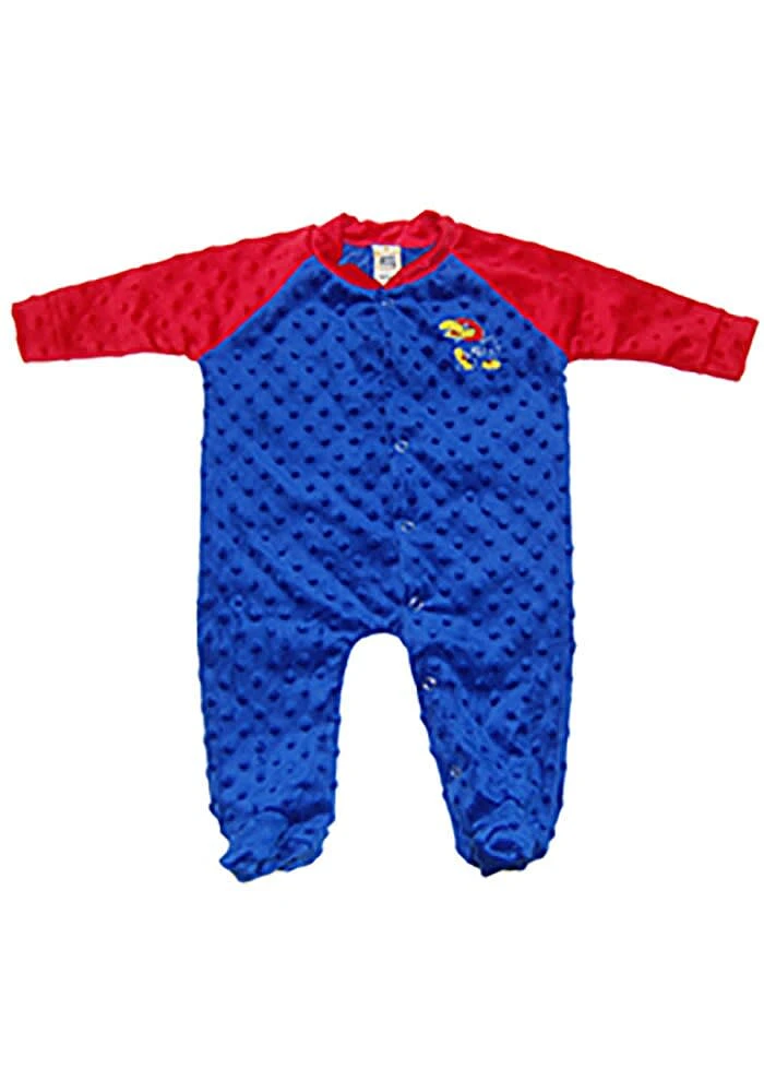Kansas Jayhawks Baby Blue Two Tone Cuddle Bubble Loungewear One Piece Pajamas
