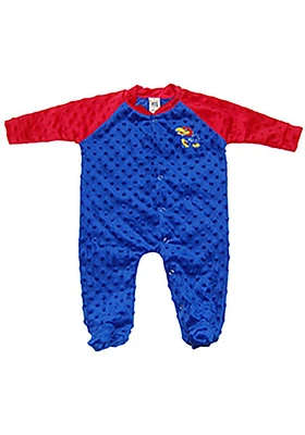 Kansas Jayhawks Baby Blue Two Tone Cuddle Bubble Loungewear One Piece Pajamas