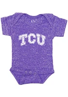 TCU Horned Frogs Baby Purple Knobby Distressed Logo Short Sleeve One Piece